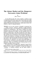 The labour market and the manpower forecaster: some problems