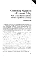 Channelling migration: a review of policy with special reference to the Federal Republic of Germany