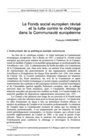 Le fonds social européen révisé et la lutte contre le chômage dans la Communauté européenne