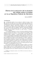 Efectos de la reducción de la duración del trabajo sobre el empleo en la ex República Federal de Alemania
