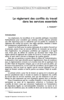 Le règlement des conflits du travail dans les services essentiels