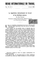 La législation internationale du travail et les chrétiens sociaux