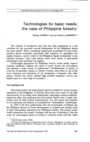 Technologies for basic needs: the case of Philippine forestry