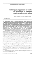 Getting young people to work: an evaluation of Swedish youth employment policy