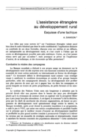 L'assistance étrangère au developpement rural: esquisse d'une tactique