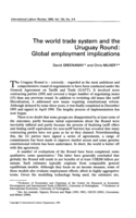 The world trade system and the Uruguay round: global employment implications
