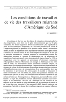 Les conditions de travail et de vie des travailleurs migrants d'Amérique du Sud