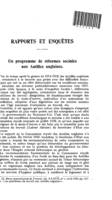 Un programme de réformes sociales aux Antilles anglaises