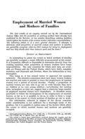 Employment of married women and mothers of families