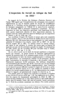 L'inspection du travail en Afrique du Sud en 1922