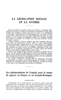 La réglementation de l'emploi pour le temps de guerre en France et en Grande-Bretagne