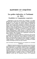 Les petites industries et l'artisanat en Asie: possibilités de l'organisation coopérative