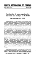 Institución de una organización tripartita del trabajo en la India: la influencia de la O.I.T.