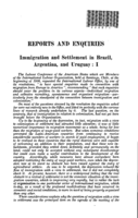 Immigration and settlement in Brazil, Argentina, and Uruguay: I
