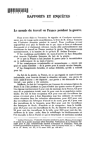 Le monde du travail en France pendant la guerre