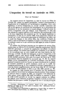 L'inspection du travail en Australie en 1925
