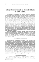 L'inspection du travail en Nouvelle-Zélande de 1930 à 1937