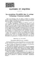 Les prestations d'invalidité dans le système britannique d'assurance-maladie