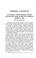 Los salarios y demás elementos conexos del costo de la mano de obra en la industria europea en 1955: informe preliminar