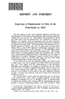 Inspection of employment in ports in the Netherlands in 1922