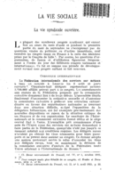 La vie syndicale ouvrière