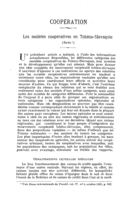 Les sociétés coopératives en Tchéco-Slovaquie (suite)