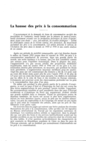 La hausse des prix à la consommation
