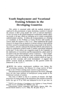 Youth employment and vocational training schemes in the developing countries