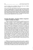Fomento del empleo: ¿conviene reducir, reorganizar o repartir el tiempo de trabajo?