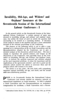 Invalidity, old-age, and widows' and orphans' insurance at the seventeenth session of the International Labour Conference: I
