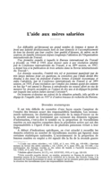 L'aide aux mères salariées