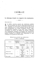 Le chômage d'après les rapports des employeurs