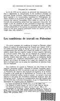 Les conditions de travail en Palestine
