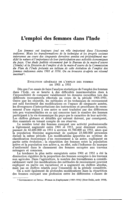 L'emploi des femmes dans l'Inde