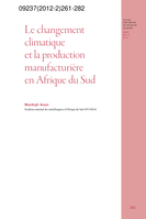 Le changement climatique et la production manufacturière en Afrique du Sud