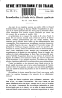 Introduction à l'étude de la liberté syndicale