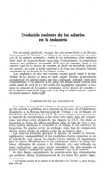 Evolución reciente de los salarios en la industria