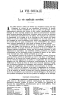 La vie syndicale ouvrière