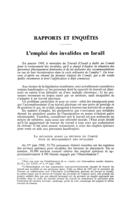 L'emploi des invalides en Israël