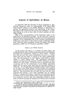 Aspects of agriculture in Kenya