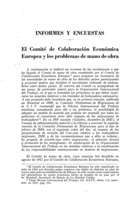 El Comité de Colaboración Económica Europea y los problemas de mano de obra