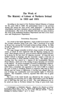 The work of the ministry of labour of Northern Ireland in 1923 and 1924