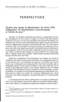 Quatre ans après la dévaluation du franc CFA, intégration et libéralisation économiques à l'ordre du jour