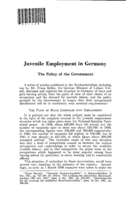 Juvenile employment in Germany: the policy of the government