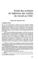 Etude des systèmes de règlement des conflits du travail au Chili