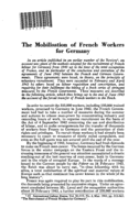 The mobilisation of french workers for Germany
