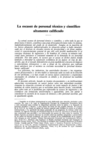 La escasez de personal técnico y científico altamente calificado