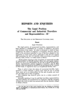 The legal position of commercial and industrial travellers and representatives: II