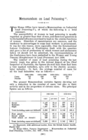 Memorandum on lead poisoning