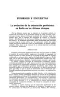 La evolución de la orientación profesional en Italia en los últimos tiempos